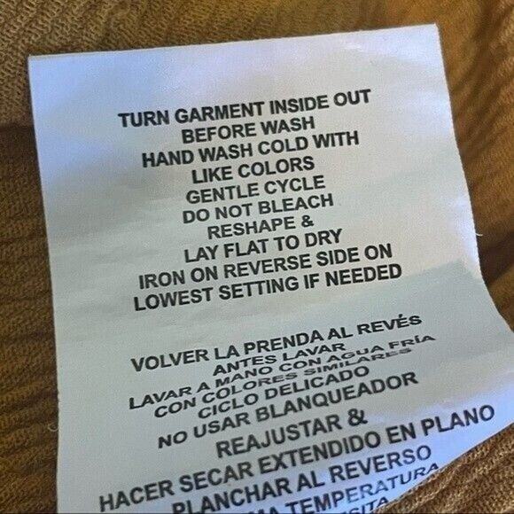 Taylor & Sage Womens Small Mustard Bell Sleeve Tie V-Neck Boho Peasant Blouse - Picture 9 of 10